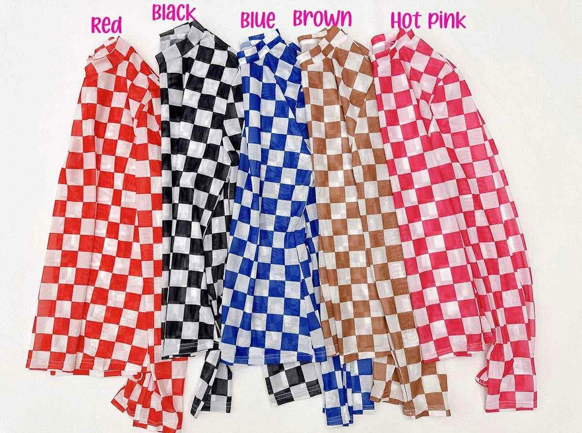 CHECKERED MESH UNDERSHIRT
