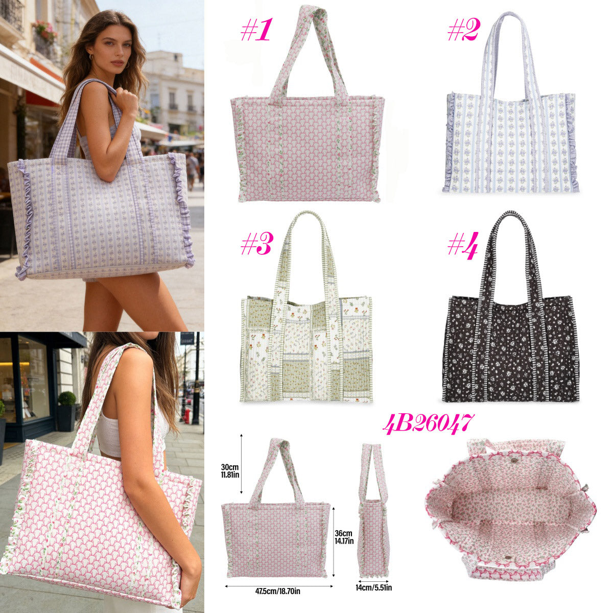RUFFLE TOTE BAG
