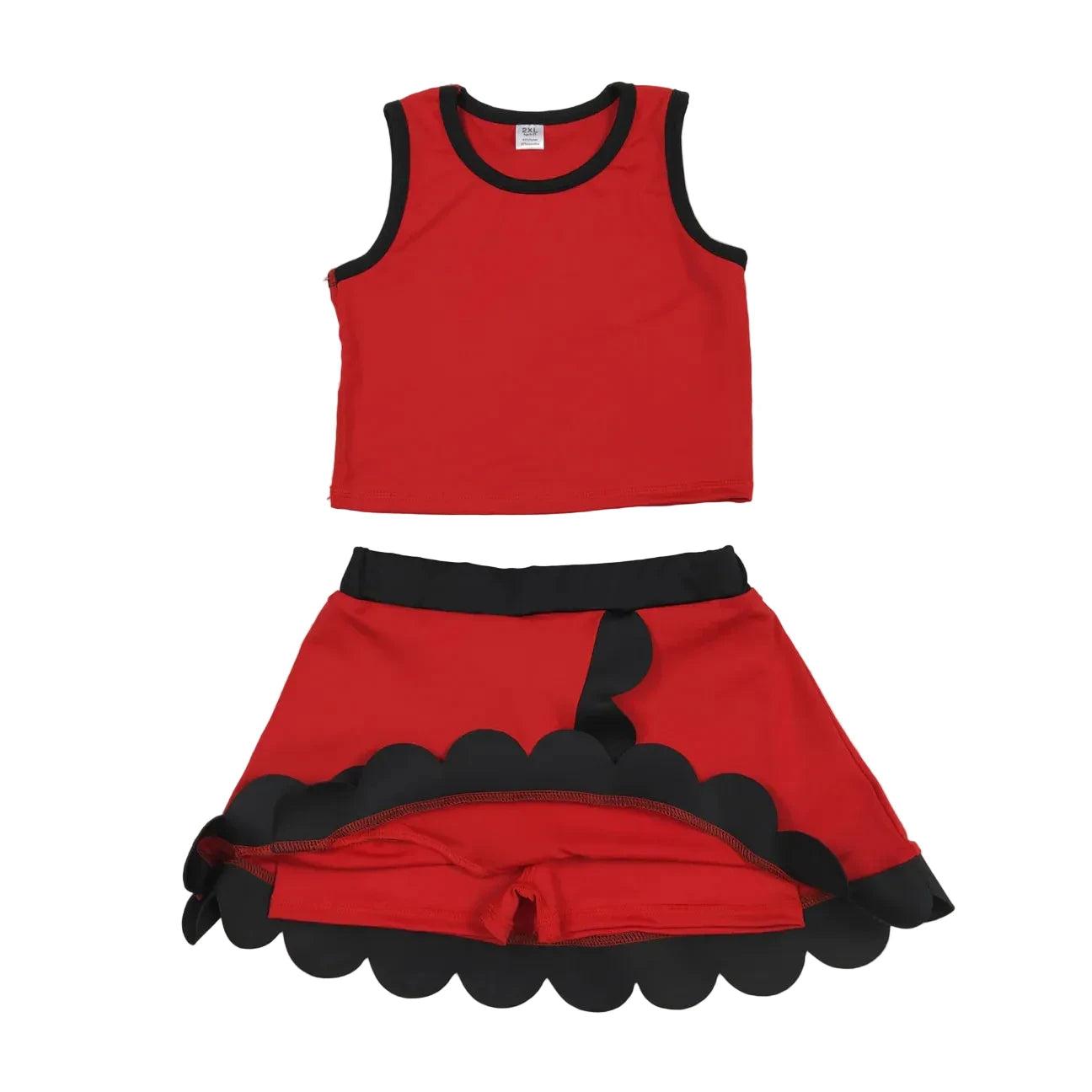 RED SCALLOP YOGA SET