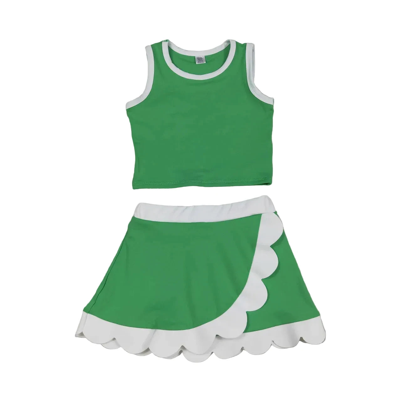 GREEN SCALLOP YOGA SET