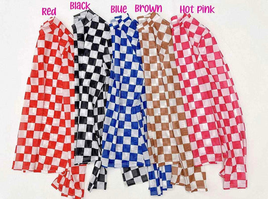 CHECKERED MESH UNDERSHIRT