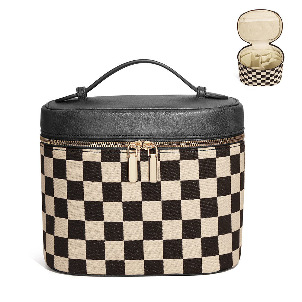 CHECKERED MAKEUP BAG