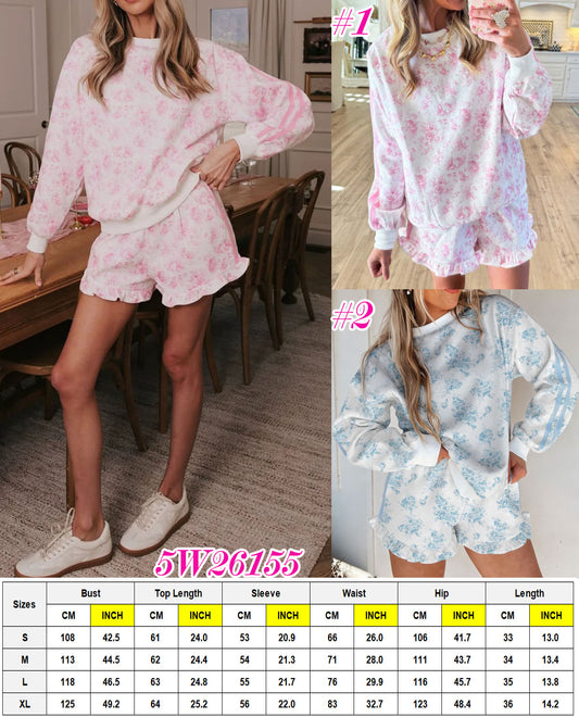 FLORAL RUFFLE SET