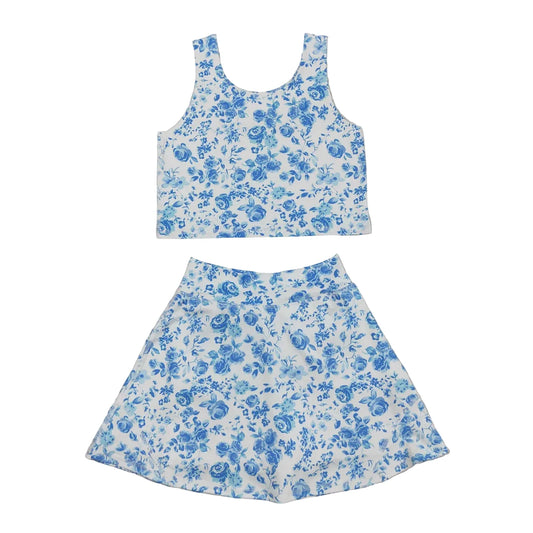 BLUE FLORAL YOGA SET