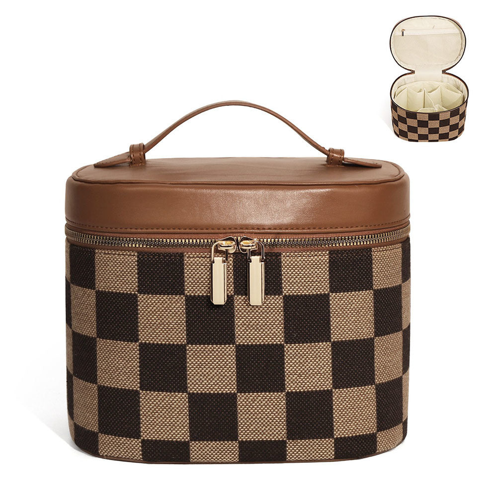 CHECKERED MAKEUP BAG