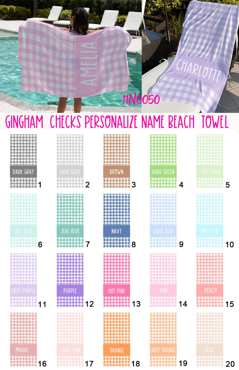 GINGHAM CUSTOM TOWEL