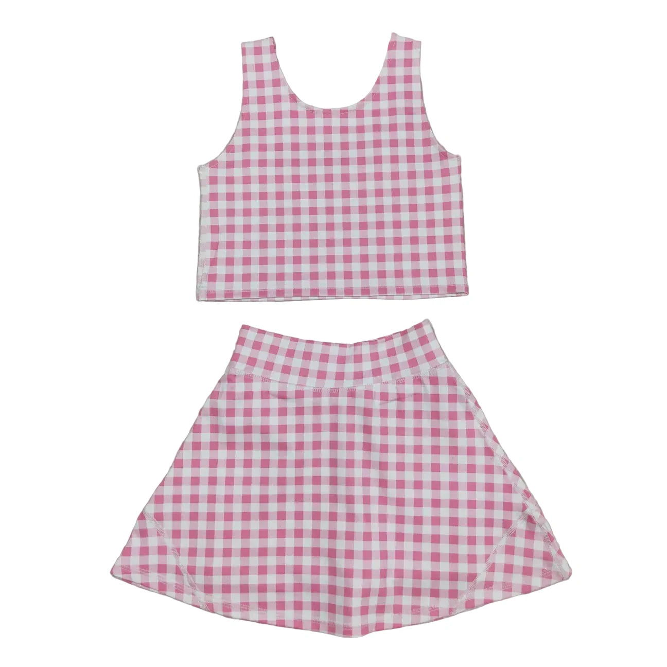 PINK PLAID YOGA SET