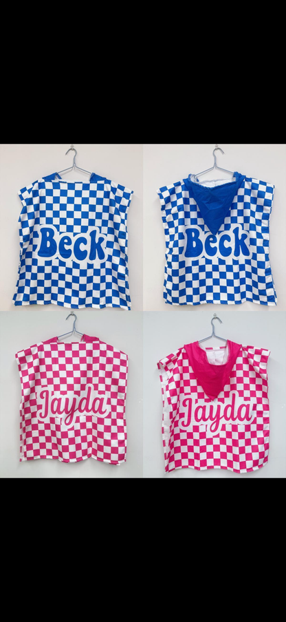 CHECKERED HOODIE TOWEL