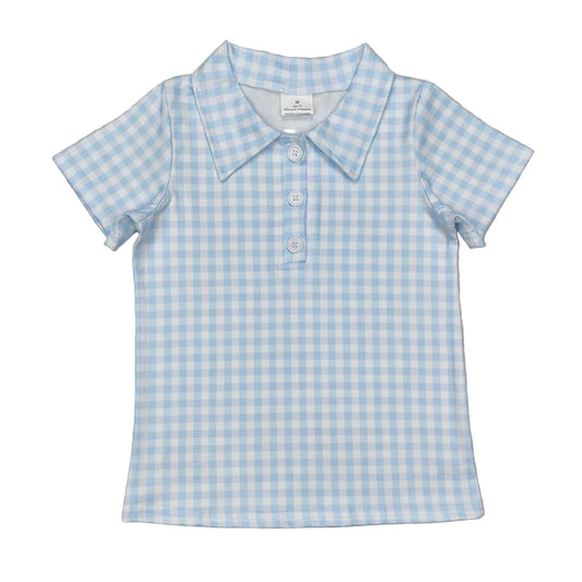 BLUE PLAID POLO