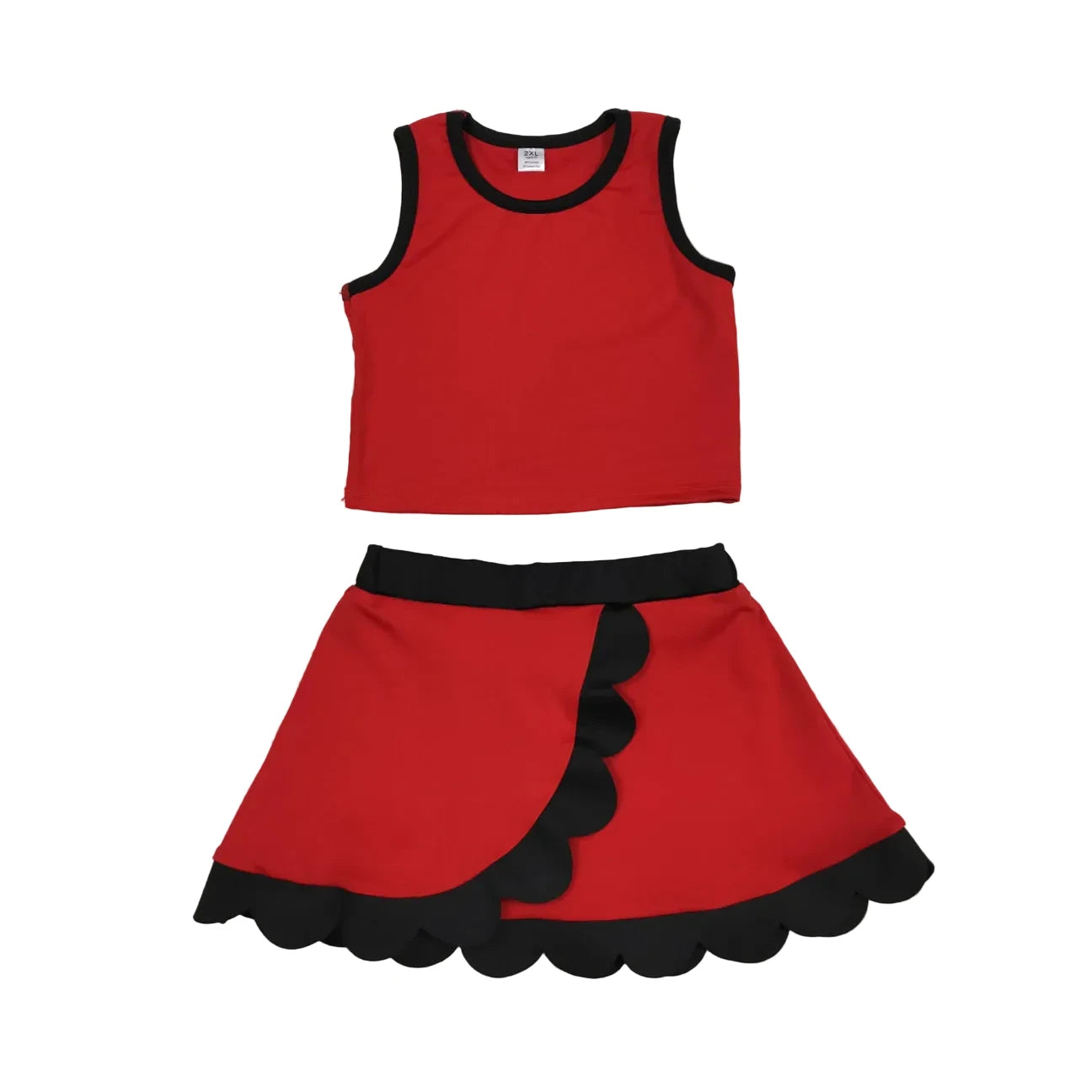 RED SCALLOP YOGA SET