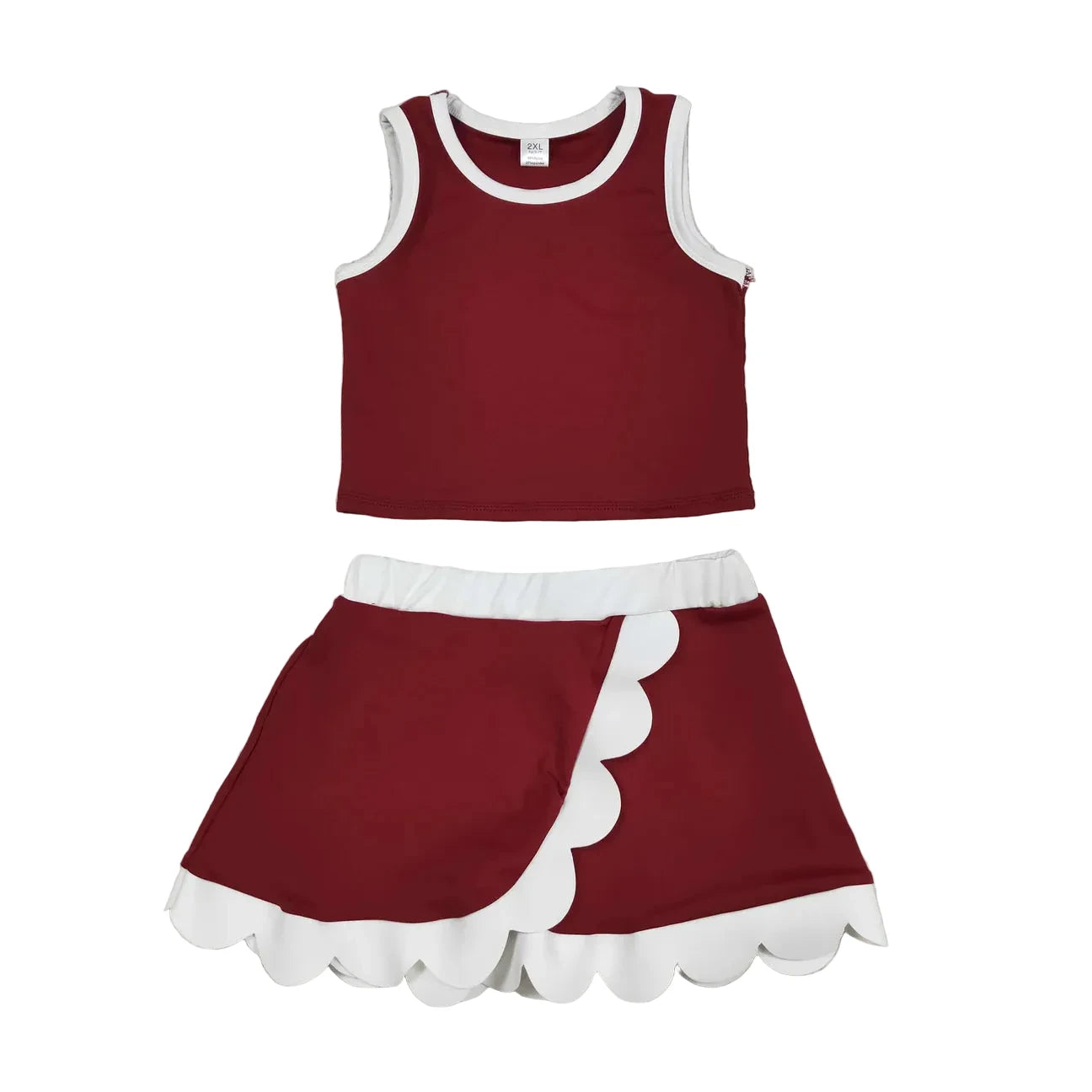 MAROON SCALLOP YOGA SET