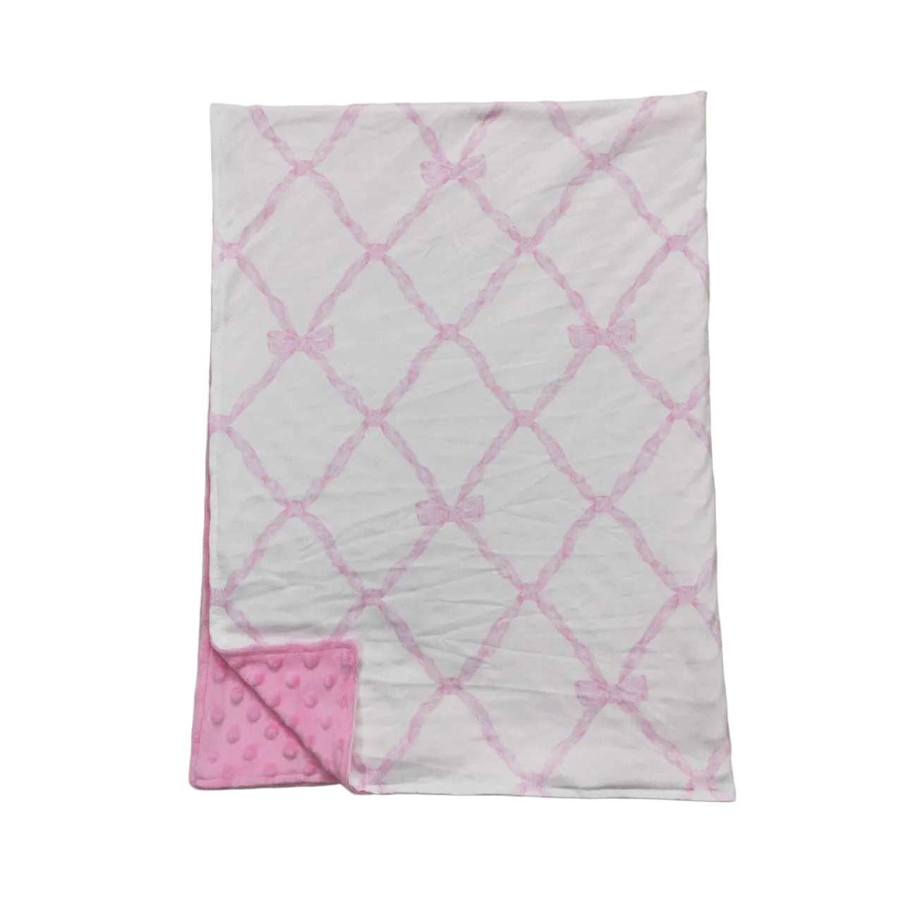 PINK BOW BABY MINKY BLANKET