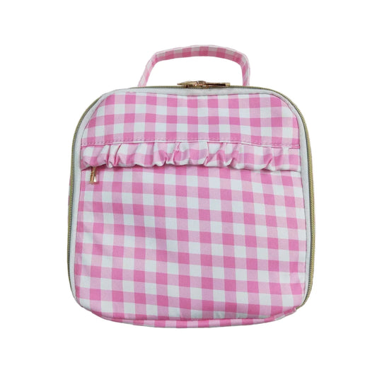 PINK PLAID LUNCH BOX